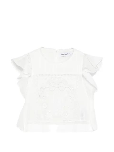 lace-detail ruffled top by SELF-PORTRAIT