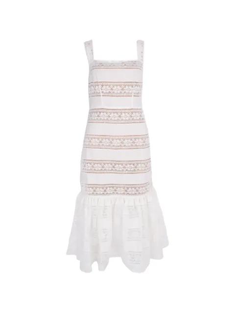 lace-insert ruffled dress by SELF-PORTRAIT