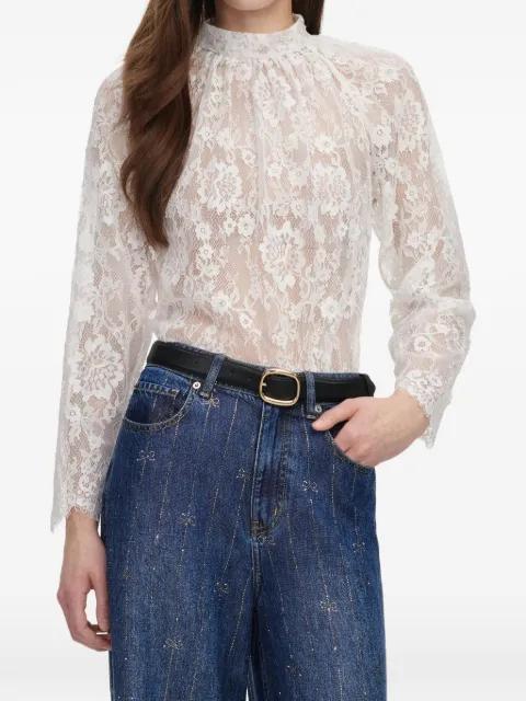 lace scalloped-hem top by SELF-PORTRAIT