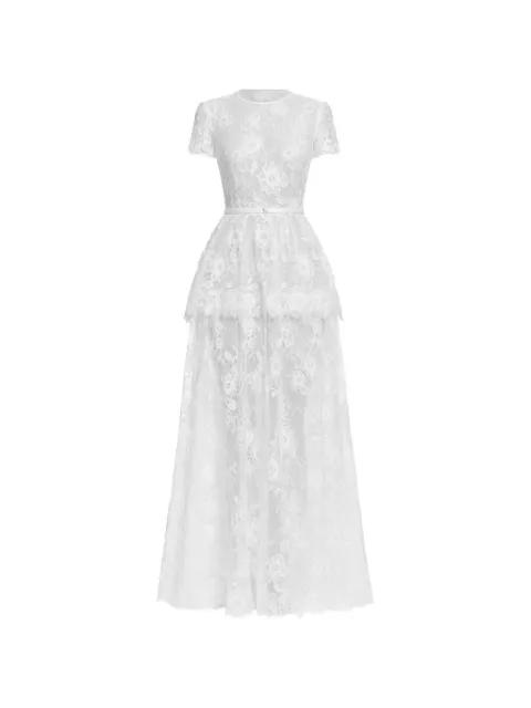 lace tiered maxi dress by SELF-PORTRAIT