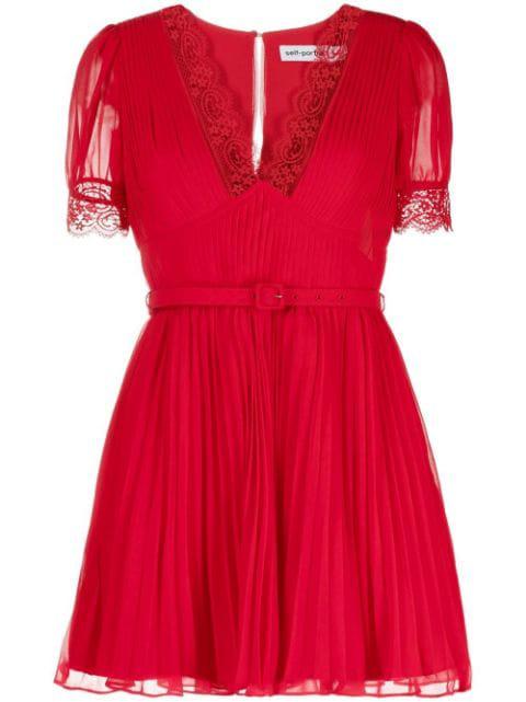 lace-trim A-line minidress by SELF-PORTRAIT