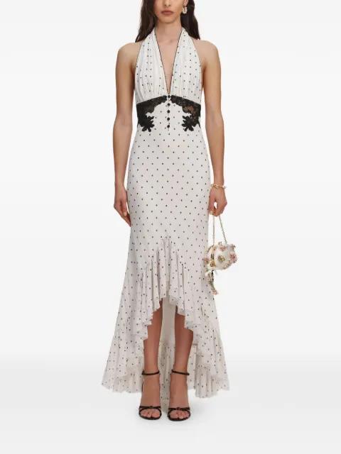 lace-trimmed polka-dot dress by SELF-PORTRAIT