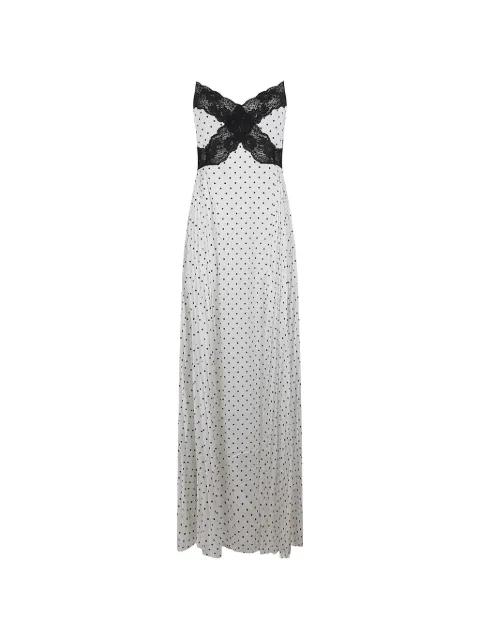 lace-trimmed polka-dot dress by SELF-PORTRAIT