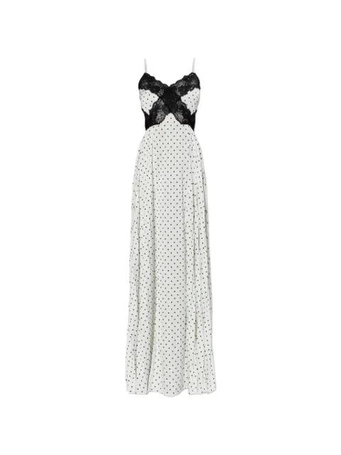 lace-trimmed polka-dot dress by SELF-PORTRAIT