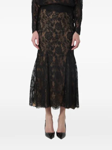 laced mermaid-style midi skirt by SELF-PORTRAIT