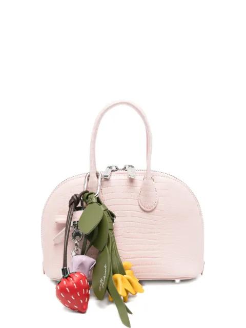 lizard-embossed leather mini tote bag by SELF-PORTRAIT