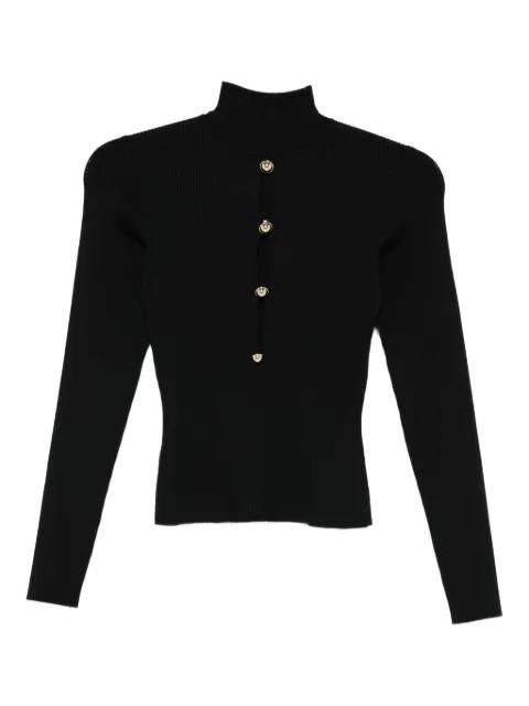 long-sleeve ribbed-knit top by SELF-PORTRAIT