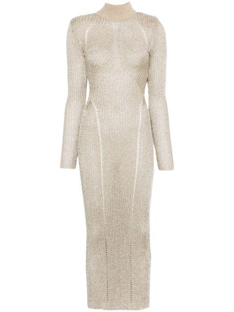 lurex knitted maxi dress by SELF-PORTRAIT