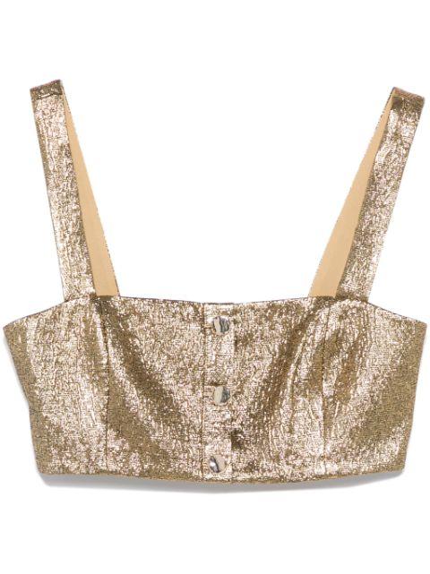 metallic jacquard top by SELF-PORTRAIT