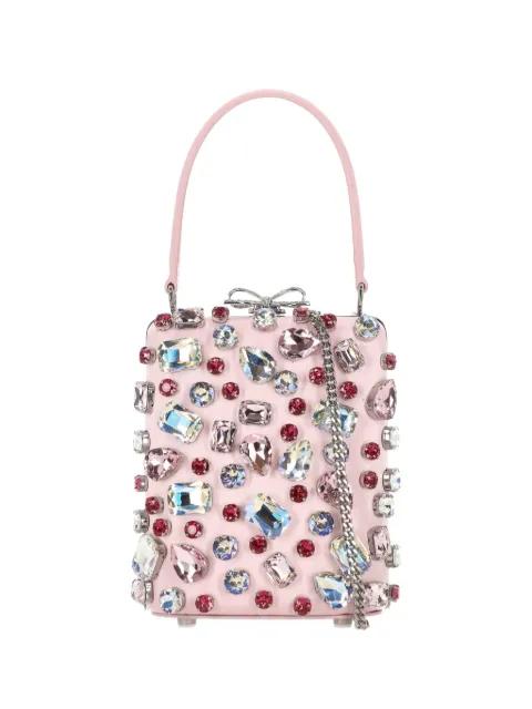 mini Bow crystal-embellished tote bag by SELF-PORTRAIT