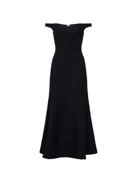 off-the-shoulder flared maxi dress by SELF-PORTRAIT