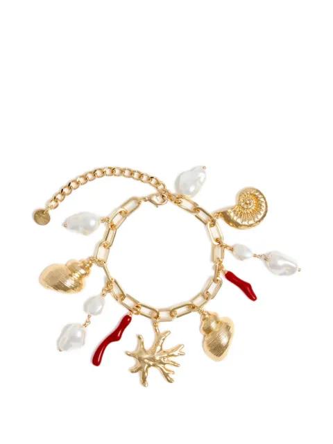 pearl and coral charms bracelet by SELF-PORTRAIT