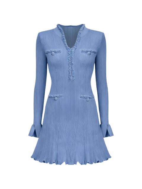 pearl trim mini knit dress by SELF-PORTRAIT