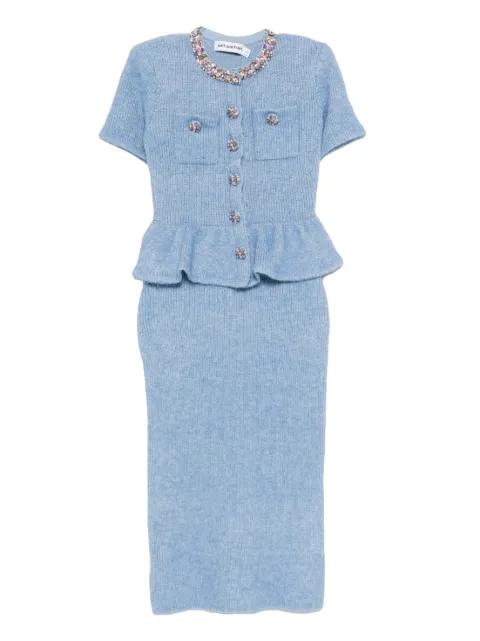 peplum knitted midi resses by SELF-PORTRAIT