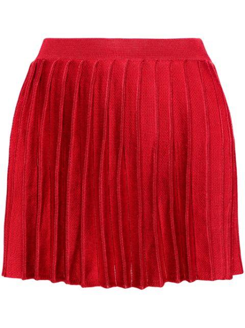 pleated knitted mini skirt by SELF-PORTRAIT