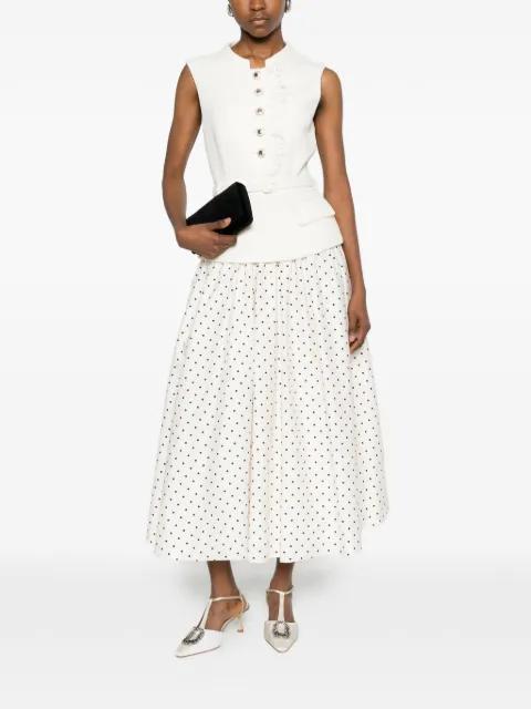 polka-dot belted midi dress by SELF-PORTRAIT