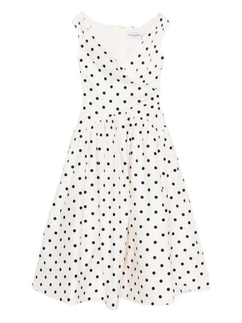 polka-dot wrap midi dress by SELF-PORTRAIT