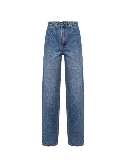 rhinestone straight jeans by SELF-PORTRAIT