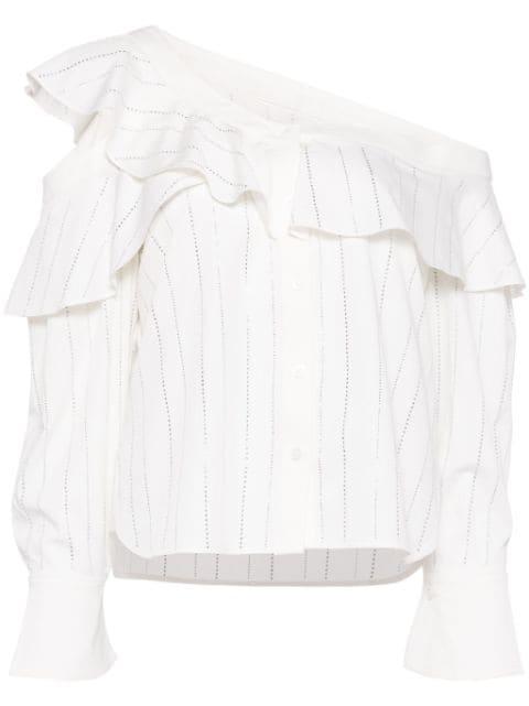rhinestone-striped top by SELF-PORTRAIT