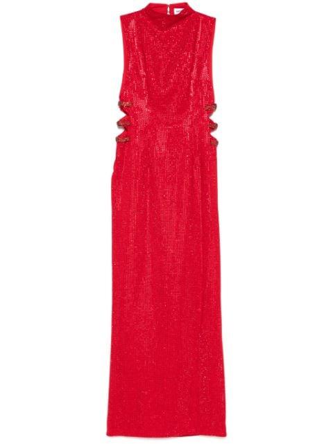 rhinestoned crepe maxi dress by SELF-PORTRAIT