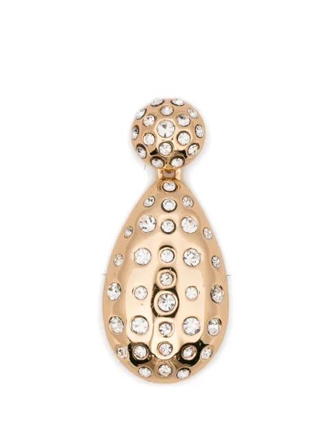 rhinestones-embellished drop earrings by SELF-PORTRAIT