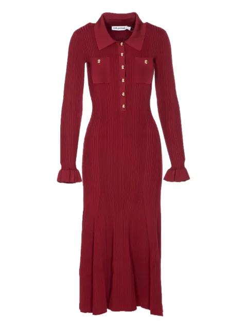 ribbed button-front dress by SELF-PORTRAIT