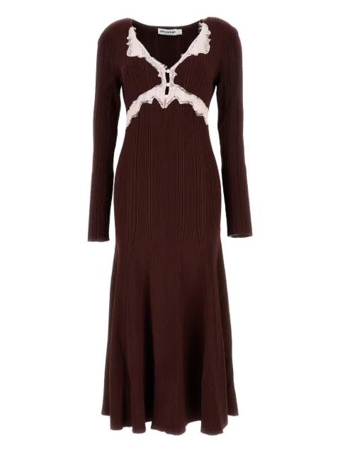 ribbed lace A-line dress by SELF-PORTRAIT