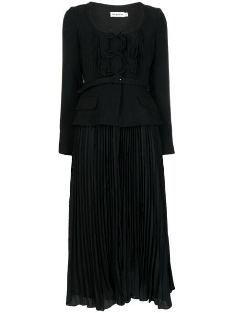 ruched crepe midi dress by SELF-PORTRAIT