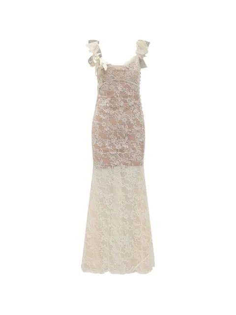 ruffle lace flower maxi dress by SELF-PORTRAIT