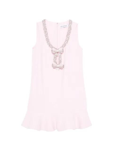 ruffled bow crepe mini dress by SELF-PORTRAIT