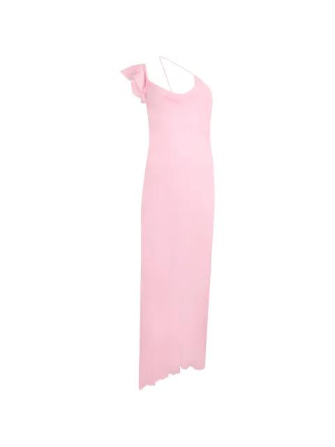 ruffled cowl-neck maxi dress by SELF-PORTRAIT