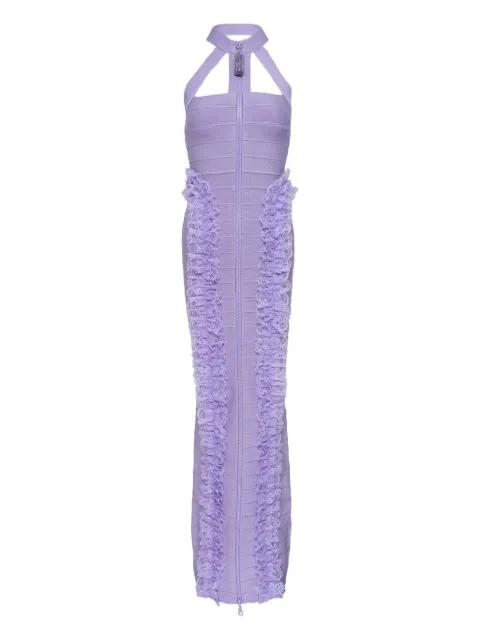 ruffled halterneck maxi dress by SELF-PORTRAIT