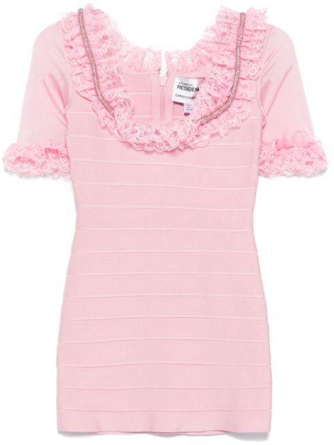 ruffled knitted mini dress by SELF-PORTRAIT