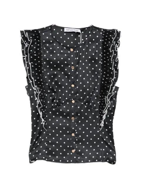 ruffled polka-dot top by SELF-PORTRAIT