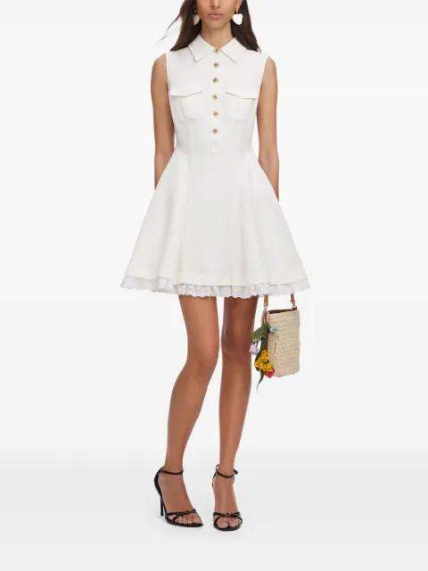 scalloped-hem button-up mini dress by SELF-PORTRAIT