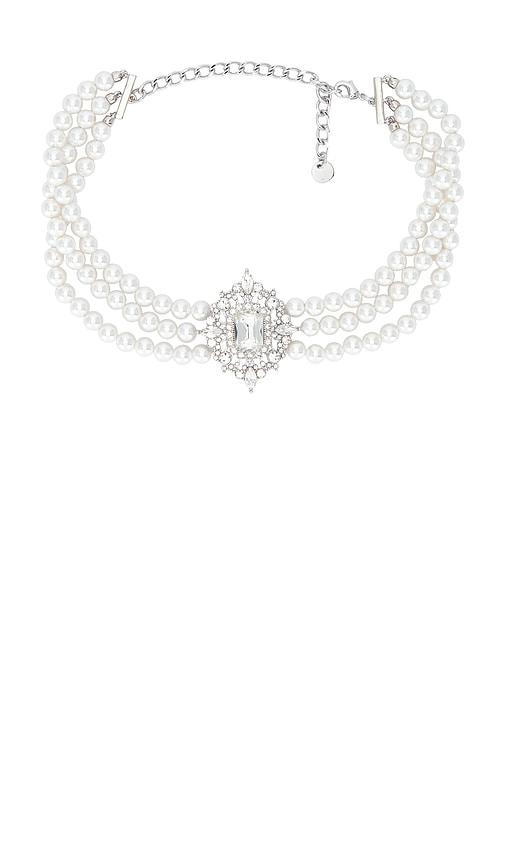 self-portrait Crystal Pearl Choker in Ivory by SELF-PORTRAIT