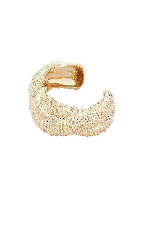 self-portrait Textured Gold Twisted Cuff in Metallic Gold by SELF-PORTRAIT