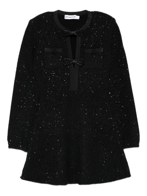 sequin bow mini dress by SELF-PORTRAIT