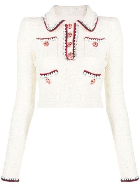 sequin-embellished knitted sweatshirt by SELF-PORTRAIT