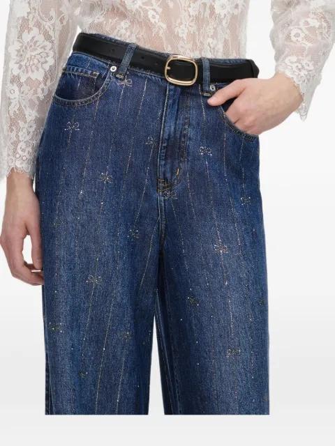 sequin-embellished wide-leg jeans by SELF-PORTRAIT
