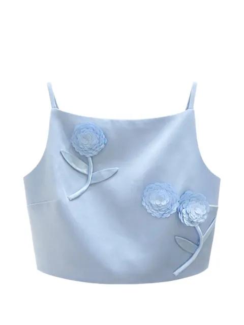 sequin flower top by SELF-PORTRAIT