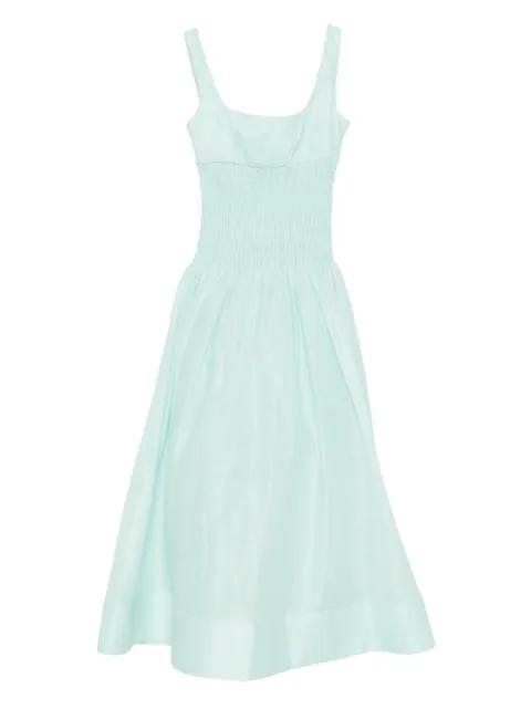 shirred-panel midi dress by SELF-PORTRAIT