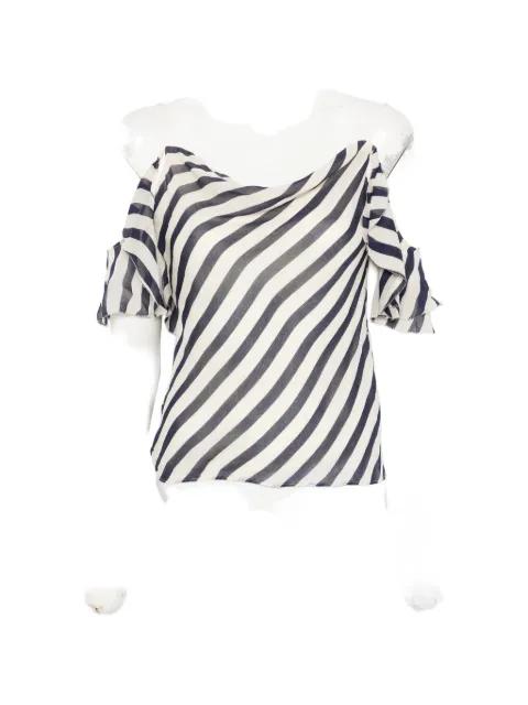 striped ruffled top by SELF-PORTRAIT