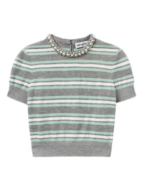 striped t-shirt by SELF-PORTRAIT