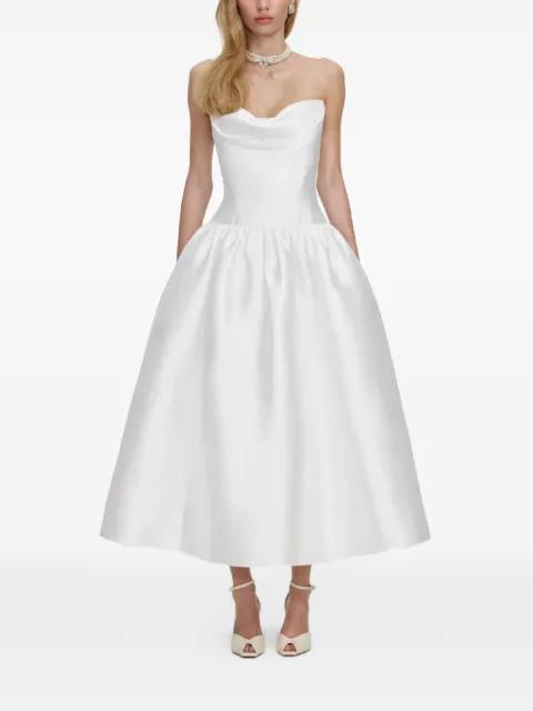 sweetheart flared midi dress by SELF-PORTRAIT