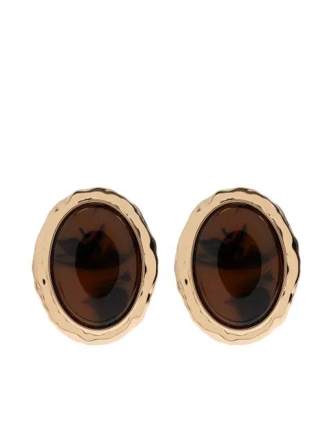 tortoiseshell round-shape earrings by SELF-PORTRAIT