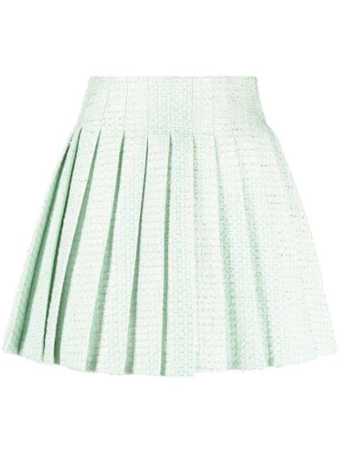 tweed pleated mini skirt by SELF-PORTRAIT