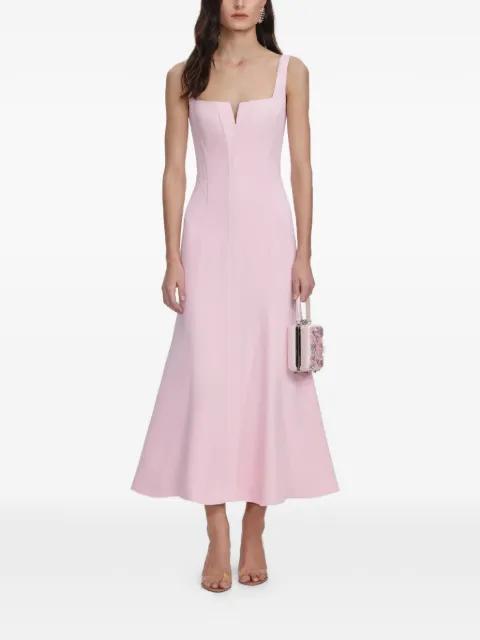v-slit panelled midi dress by SELF-PORTRAIT