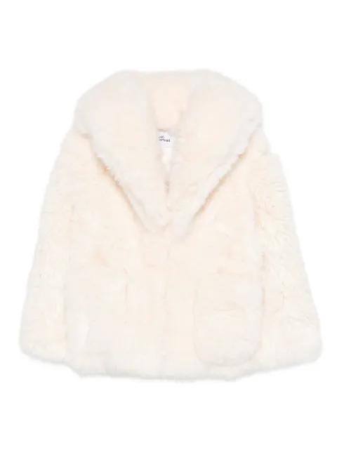 wide-lapel faux-fur coat by SELF-PORTRAIT