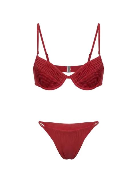 Amy pleated shirred bikini by SELIA RICHWOOD